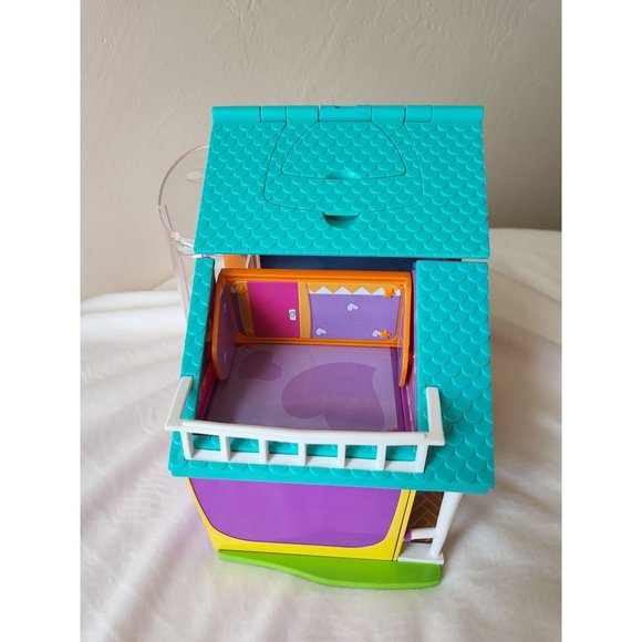2002 Vintage Polly Pocket house with elevator carry handle folding purple toy - Picture 9 of 16